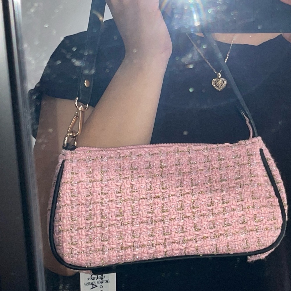 Brand new - Stylish mini bag with gold and pink spark